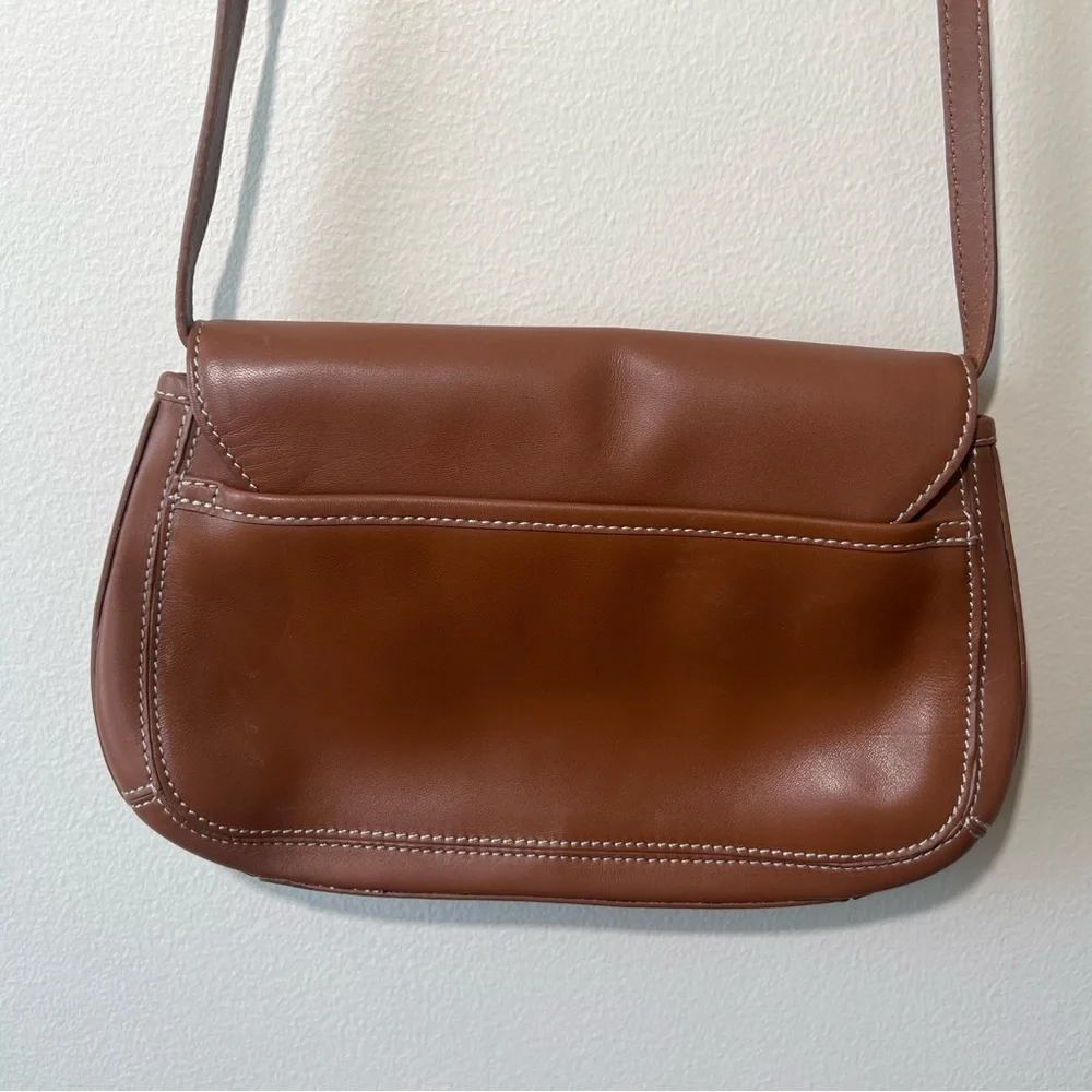 Bandolino Crossbody Camel Leather Shoulder Bag Convertible Clutch‎ Purse New